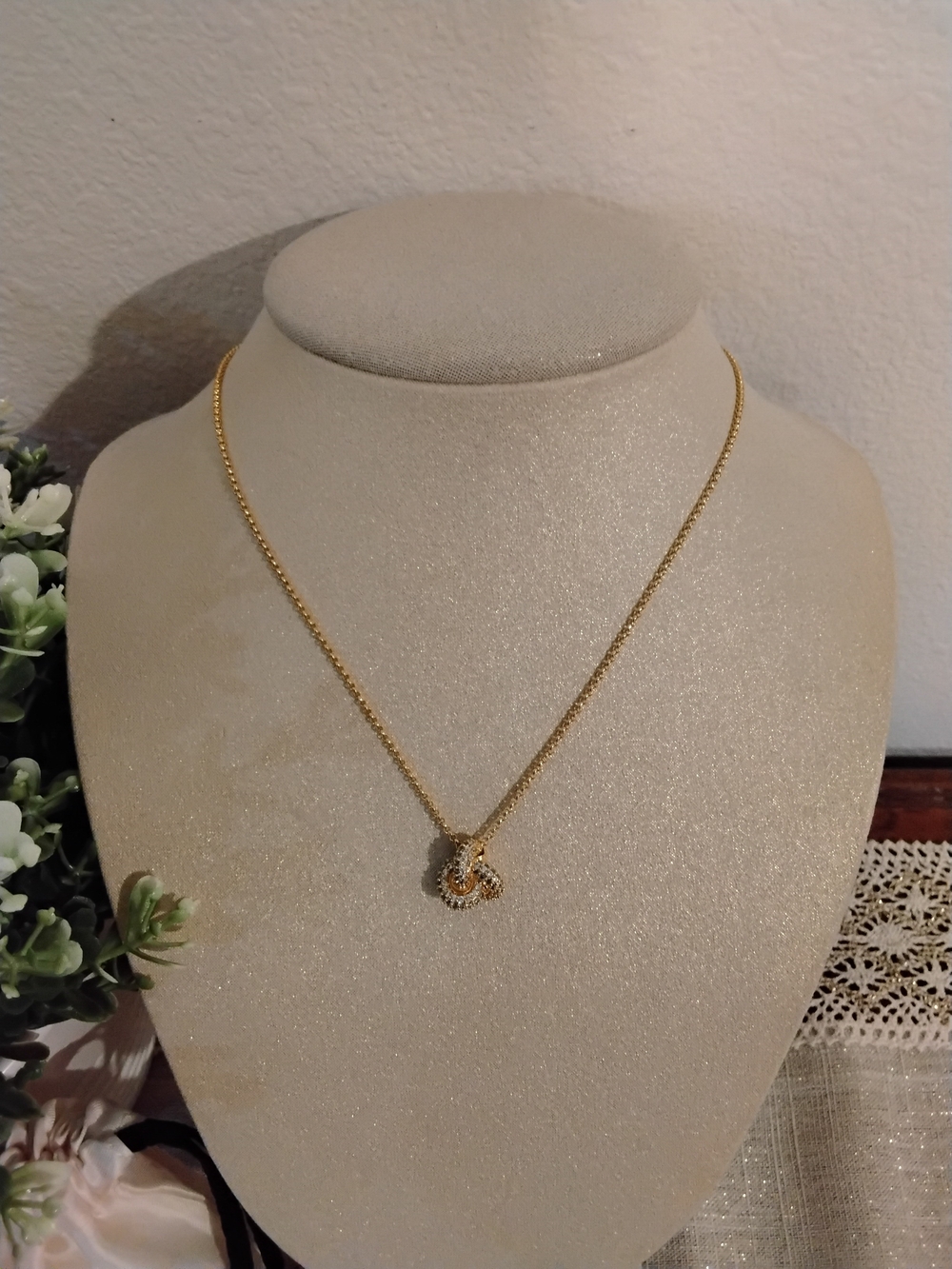 kate spade New York Gold Double Knot Pavé Pendant